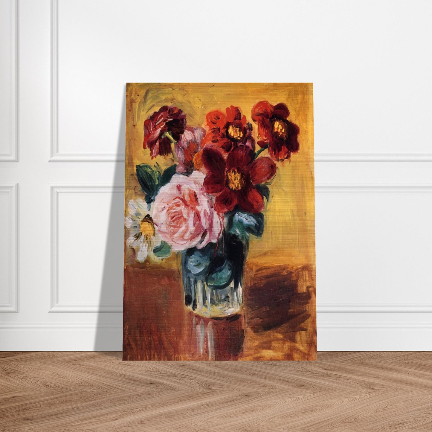 Flowers in a Vase - Pierre-Auguste Renoir Brushed Aluminum Print - 70x100 cm / 28x40 inches | Pierre-Auguste Renoir Aluminum Print | Pierre-Auguste Renoir Prints