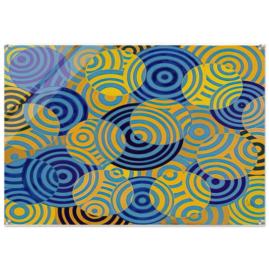 Interférences en bleu et jaune No. 642 - 1963 - Antonio Asis Acrylic Print - 70x100 cm / 28x40″ inches