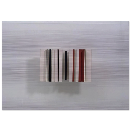 RELIEF CONSTRUCTION IN WHITE BLACK AND MAROON 1963 - Victor Pasmore Brushed Aluminum Print - 70x100 cm / 28x40 inches | Victor Pasmore Aluminum Print | Victor Pasmore Prints