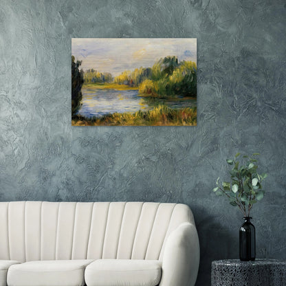 The Banks of the River - Pierre-Auguste Renoir Brushed Aluminum Print - 70x100 cm / 28x40 inches | Pierre-Auguste Renoir Aluminum Print | Pierre-Auguste Renoir Prints