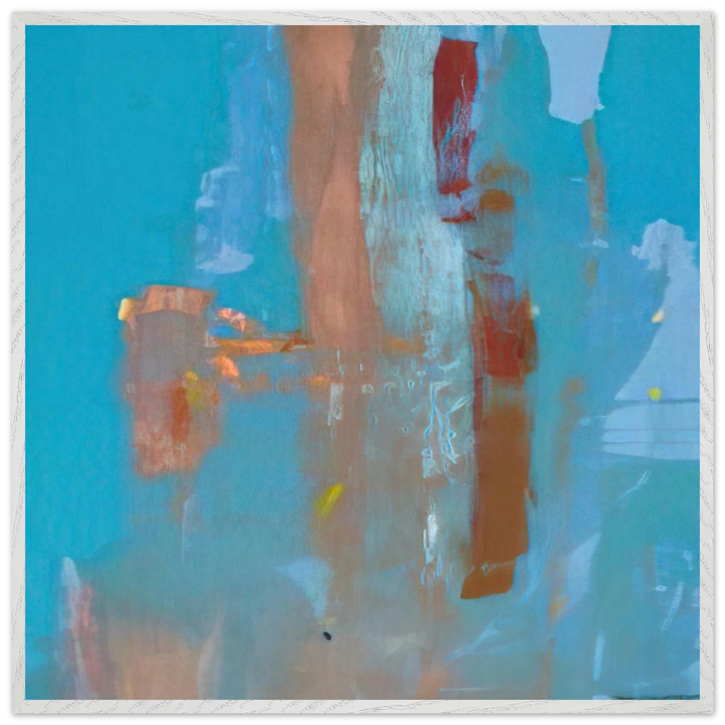 Helen Frankenthaler - In on Blue - 1976 Wall art - 50x70 cm / 20x28 inches - Premium Wooden Framed Poster With Fine Art Paper-canvas - Wood frame
