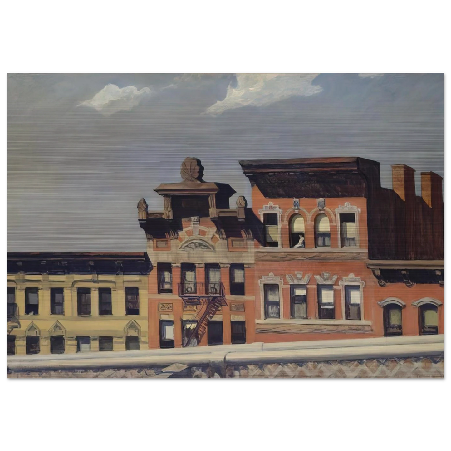 From Williamsburg Bridge - Edward Hopper Brushed Aluminum Print - 70x100 cm / 28x40 inches | Edward Hopper Aluminum Print | Edward Hopper Prints