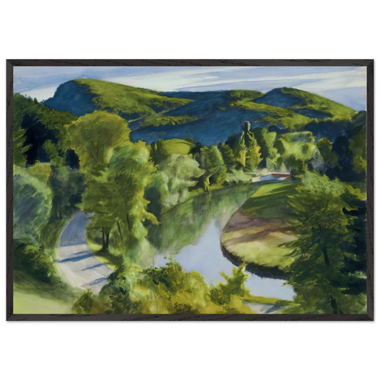 First Branch of the White River Vermont - Edward Hopper 70x100 cm / 28x40 inches Framed Art Print – Black Wooden Frame