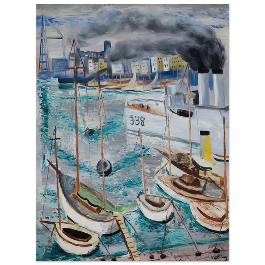 Moise Kisling - MARSEILLE PORT 1  75x100 cm / 30x40inches Fine Art Poster