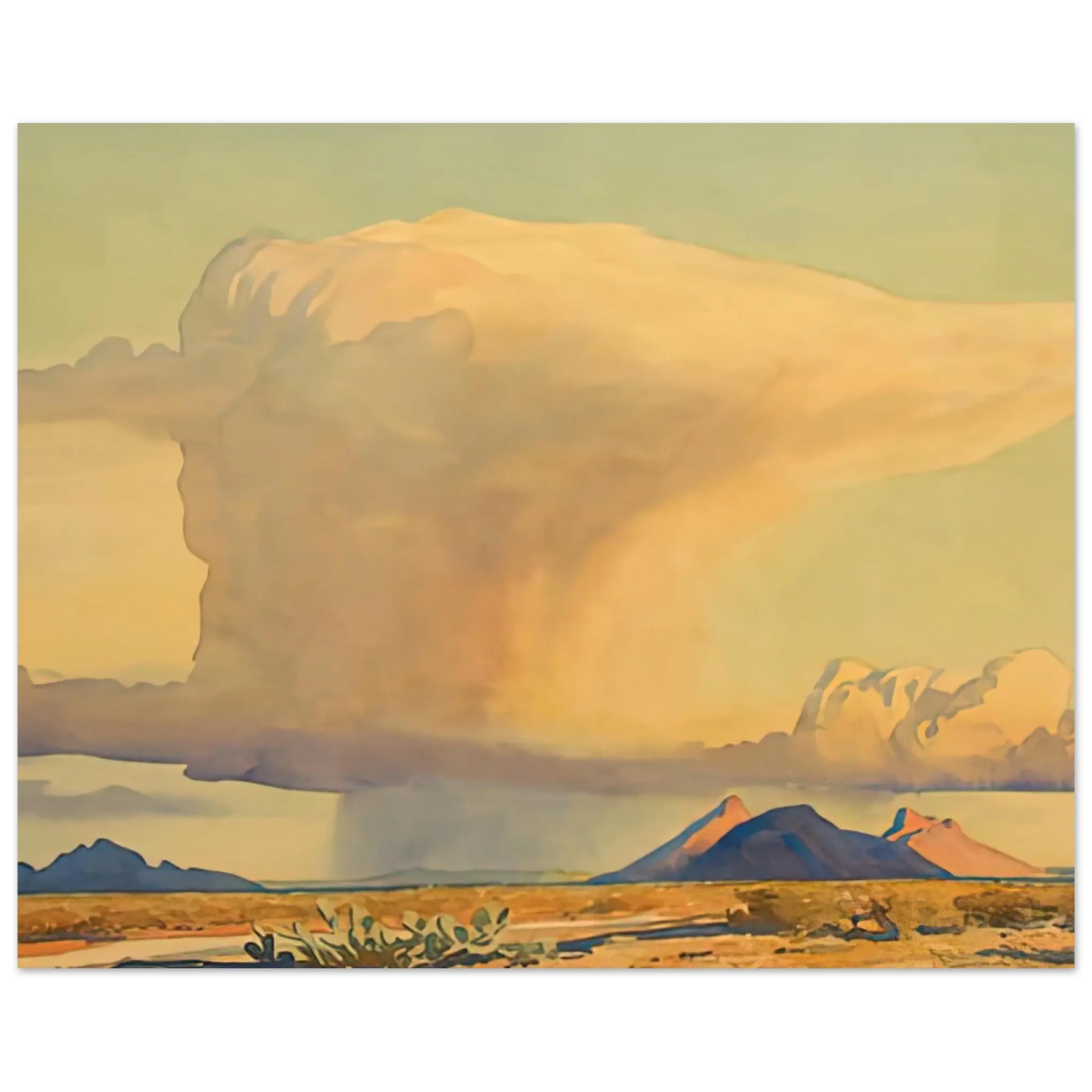 Maynard Dixon - DROUGHT AND DOWNPOUR 1944 Wall art - 40x50 cm / 16x20 Inches - Fine Art Poster - -