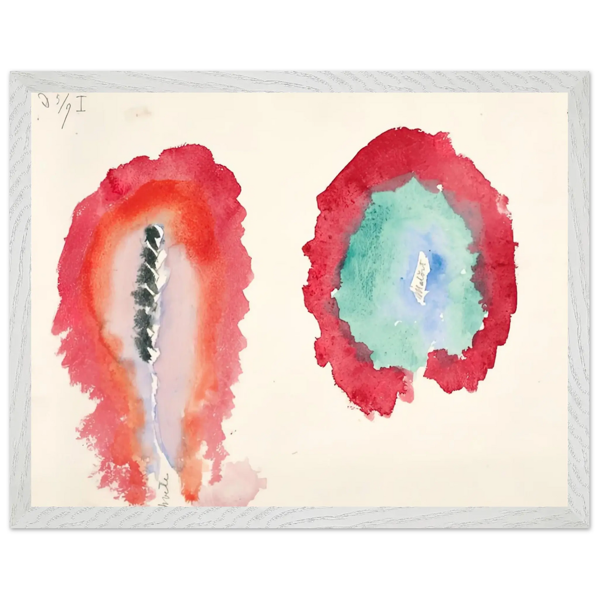 Hilma af Klint - WHEAT AND WORMWOOD 1922 Wall art - 50x70 cm / 20x28 Inches - Premium Wooden Framed Poster With Fine Art Paper - White frame