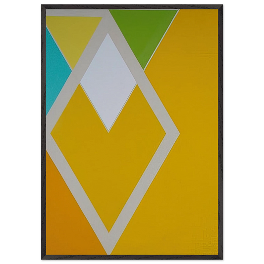 Temple Swift from the Diamond Drill series - Hard Edge Painting - Larry Zox 70x100 cm / 28x40 inches Framed Art Print – Black Wooden Frame