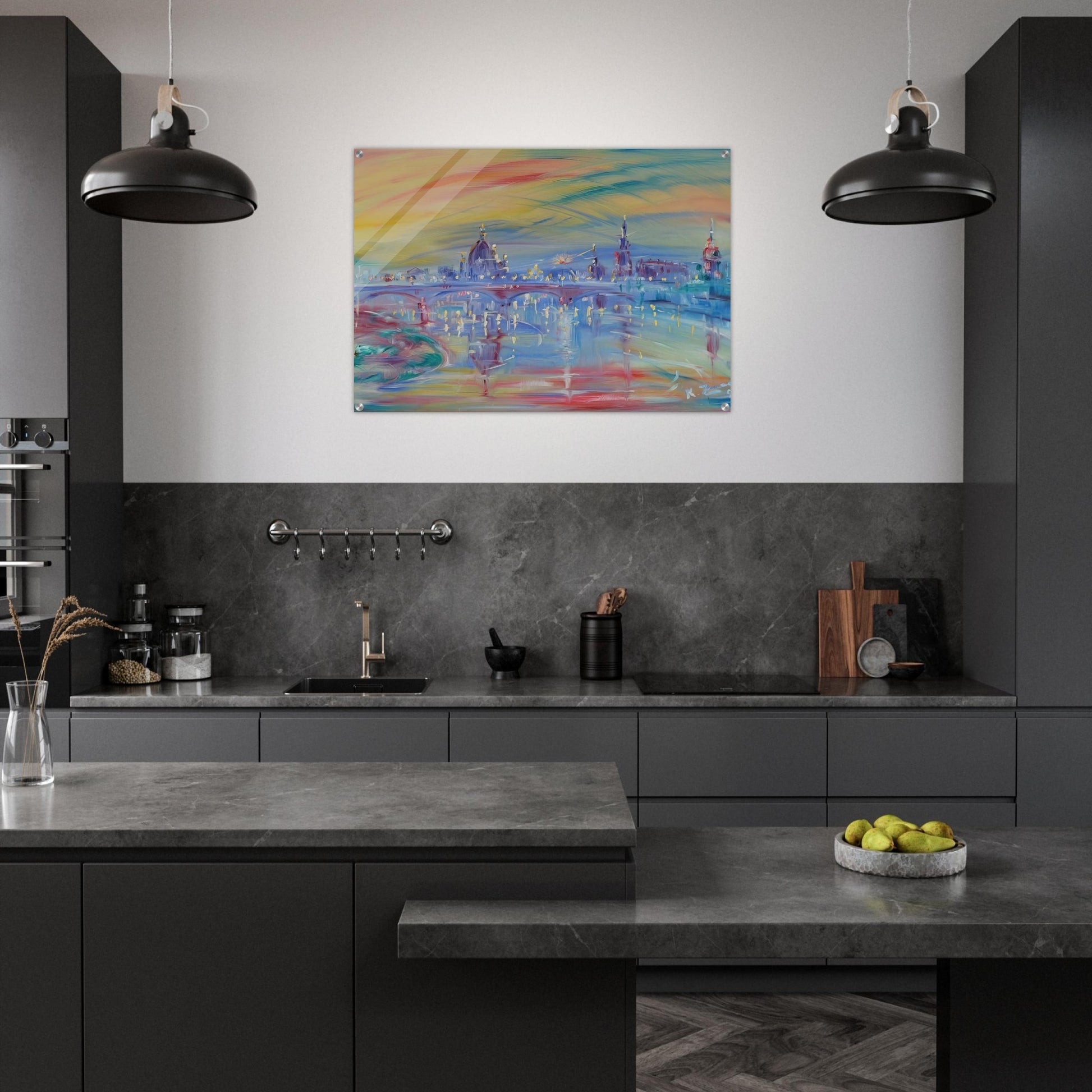 View of Rome and the Tiber - Konrad Zuse Acrylic Print - 70x100 cm / 28x40″ inches