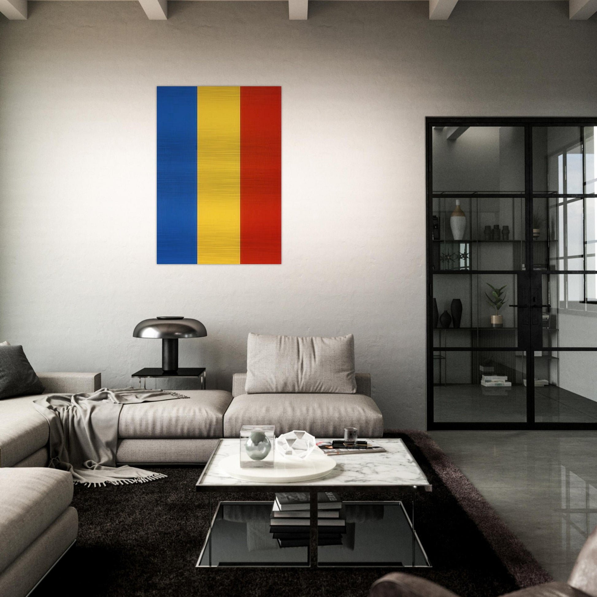 Blue Yellow Red - Ellsworth Kelly Brushed Aluminum Print - 70x100 cm / 28x40 inches | Ellsworth Kelly Aluminum Print | Ellsworth Kelly Prints