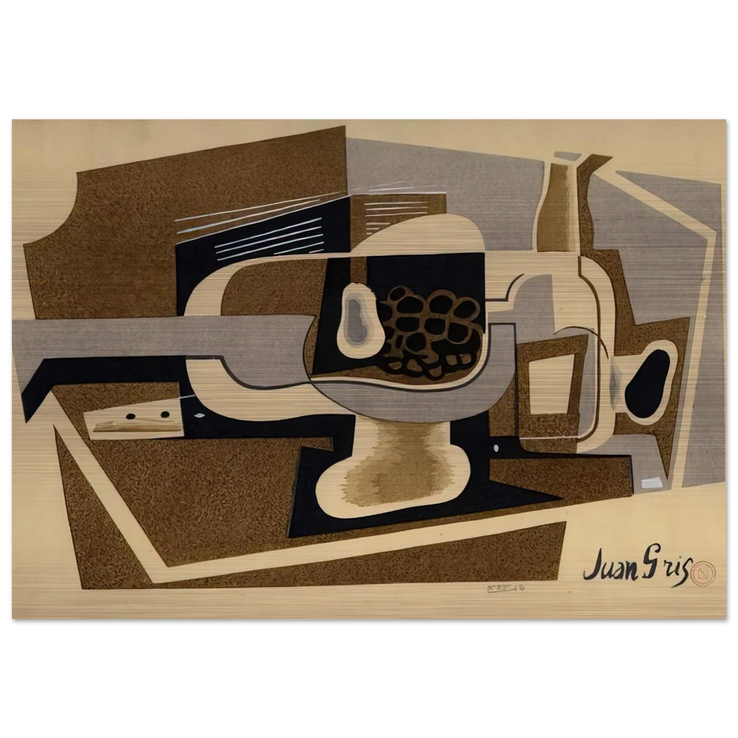 STILL LIFE 1922 - Juan Gris Brushed Aluminum Print - 70x100 cm / 28x40 inches | Juan Gris Aluminum Print | Juan Gris Prints