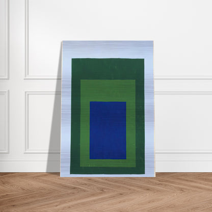 HOMAGE TO THE SQUARE BLUE GREEN 1950 - Josef Albers Brushed Aluminum Print - 70x100 cm / 28x40 inches | Josef Albers Aluminum Print | Josef Albers Prints