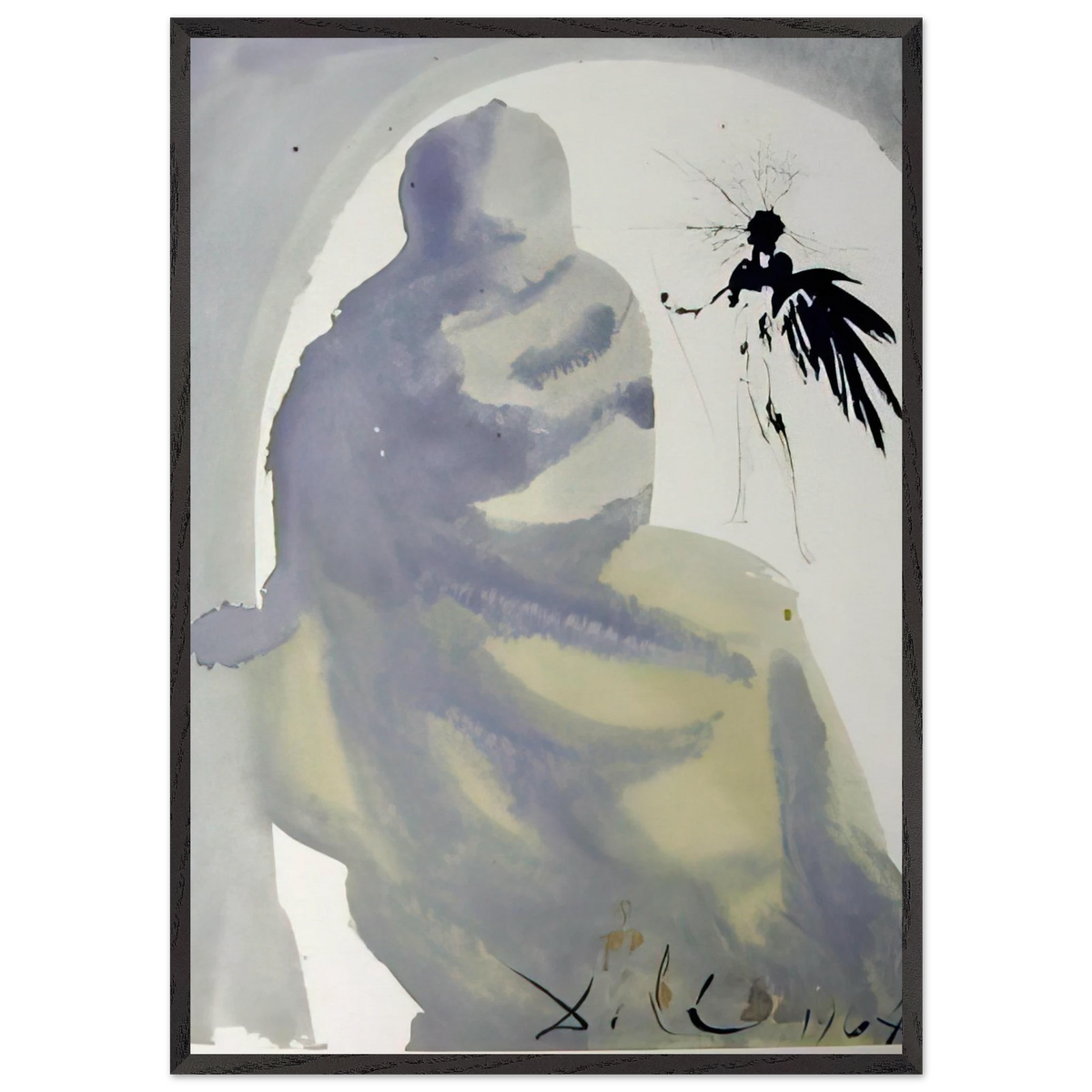 SEDUXISTI ME DOMINE 1967 - Salvador Dali 70x100 cm / 28x40 inches Framed Art Print – Black Wooden Frame