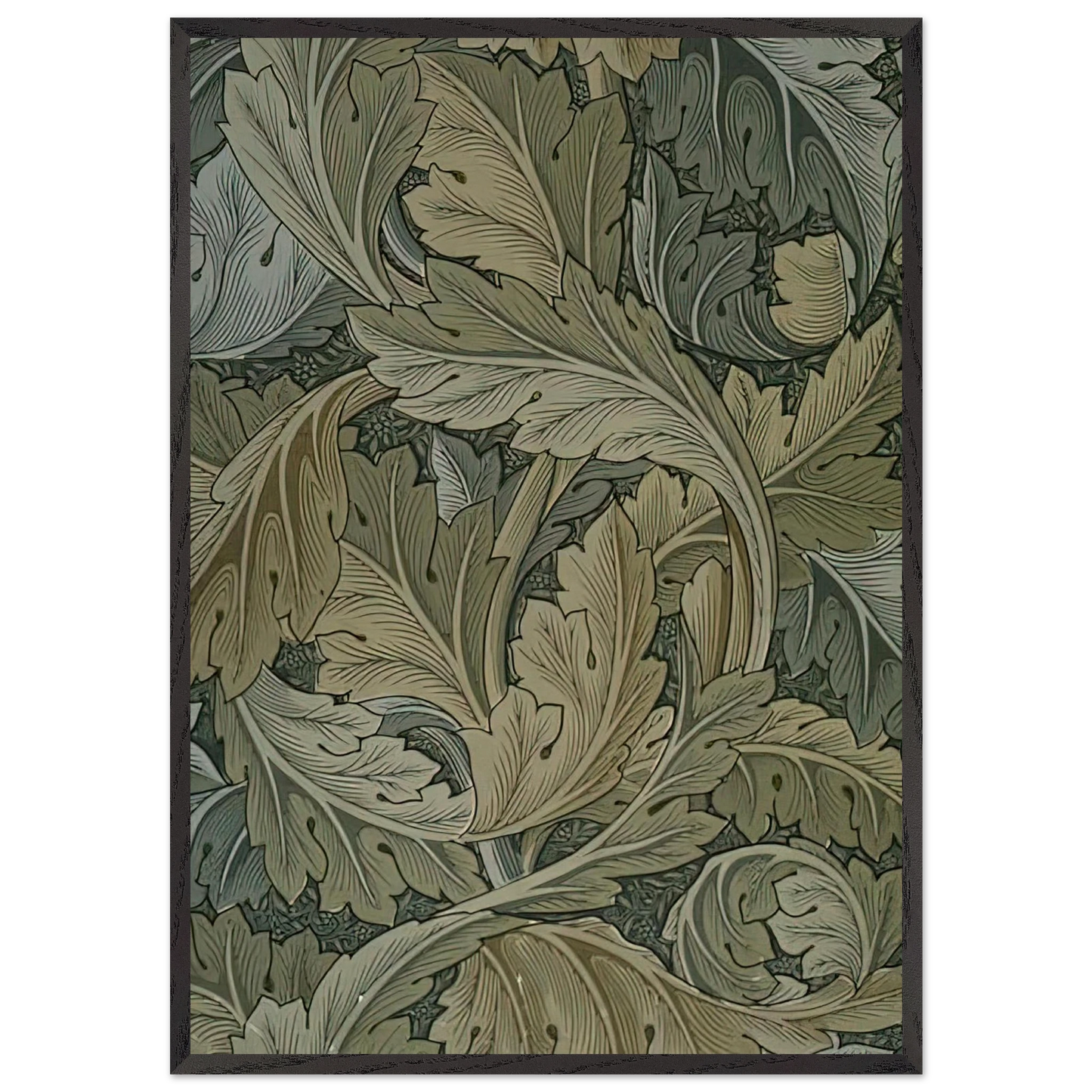 ACANTHUS WALLPAPER 1875 - William Morris 70x100 cm / 28x40 inches Framed Art Print – Black Wooden Frame