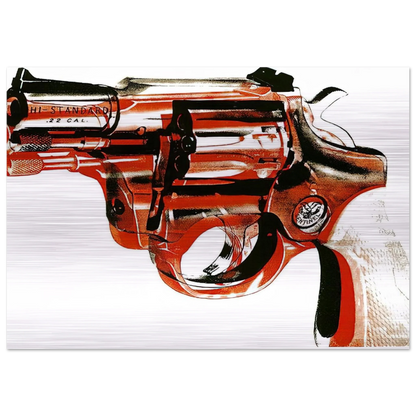 Gun - Andy Warhol Brushed Aluminum Print - 70x100 cm / 28x40 inches | Andy Warhol Aluminum Print | Andy Warhol Prints