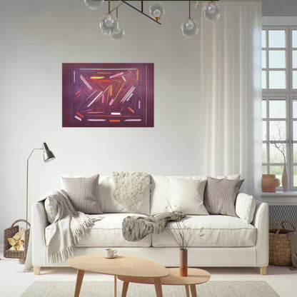 Brown Line Painting - 1968 - Ronnie Landfield Brushed Aluminum Print - 70x100 cm / 28x40 inches | Ronnie Landfield Aluminum Print | Ronnie Landfield Prints
