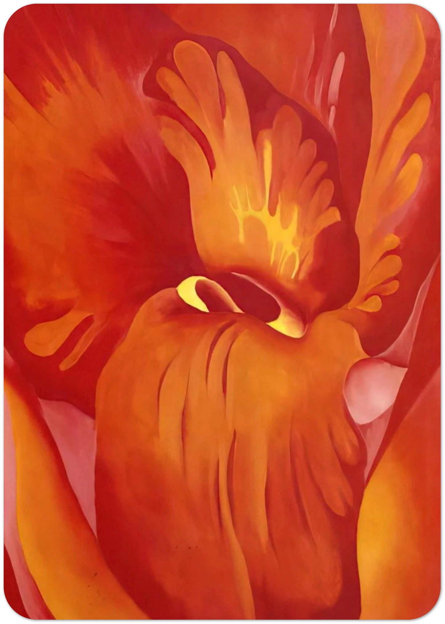 Canna Red and Orange By Georgia O'Keeffe Pack of 10 Post Cards | Georgia O'Keeffe Post Cards | A6 (10.5 x 14.8 cm) - 4.1 x 5.8 inches