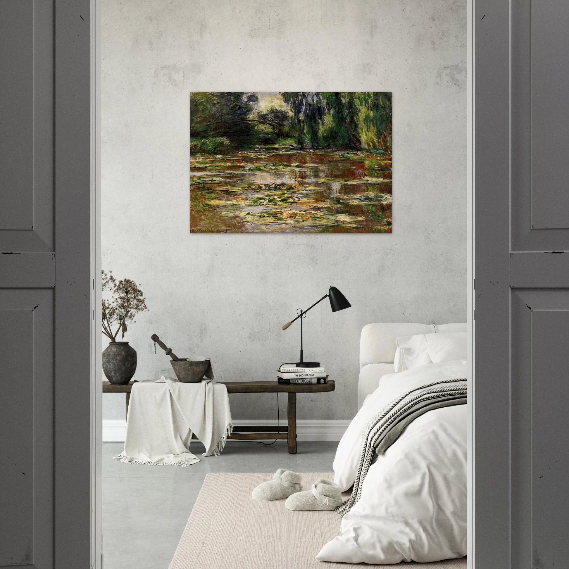 The Japanese Bridge The Bridge over the Water-Lily Pond - claude monet Brushed Aluminum Print - 70x100 cm / 28x40 inches | claude monet Aluminum Print | claude monet Prints