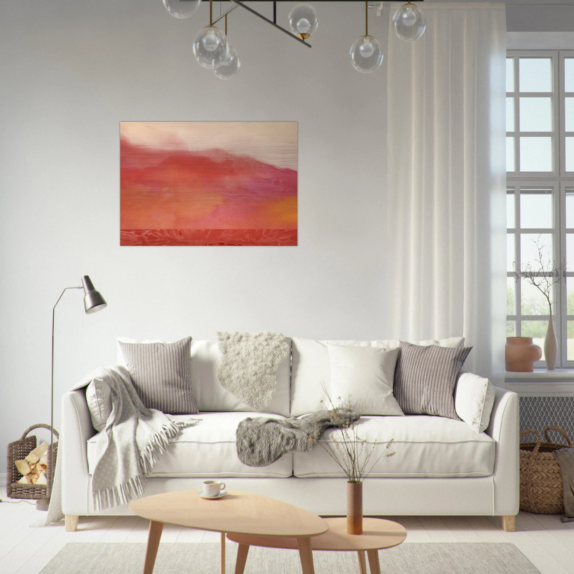 Red Hurricane - 1969 - Ronnie Landfield Brushed Aluminum Print - 70x100 cm / 28x40 inches | Ronnie Landfield Aluminum Print | Ronnie Landfield Prints