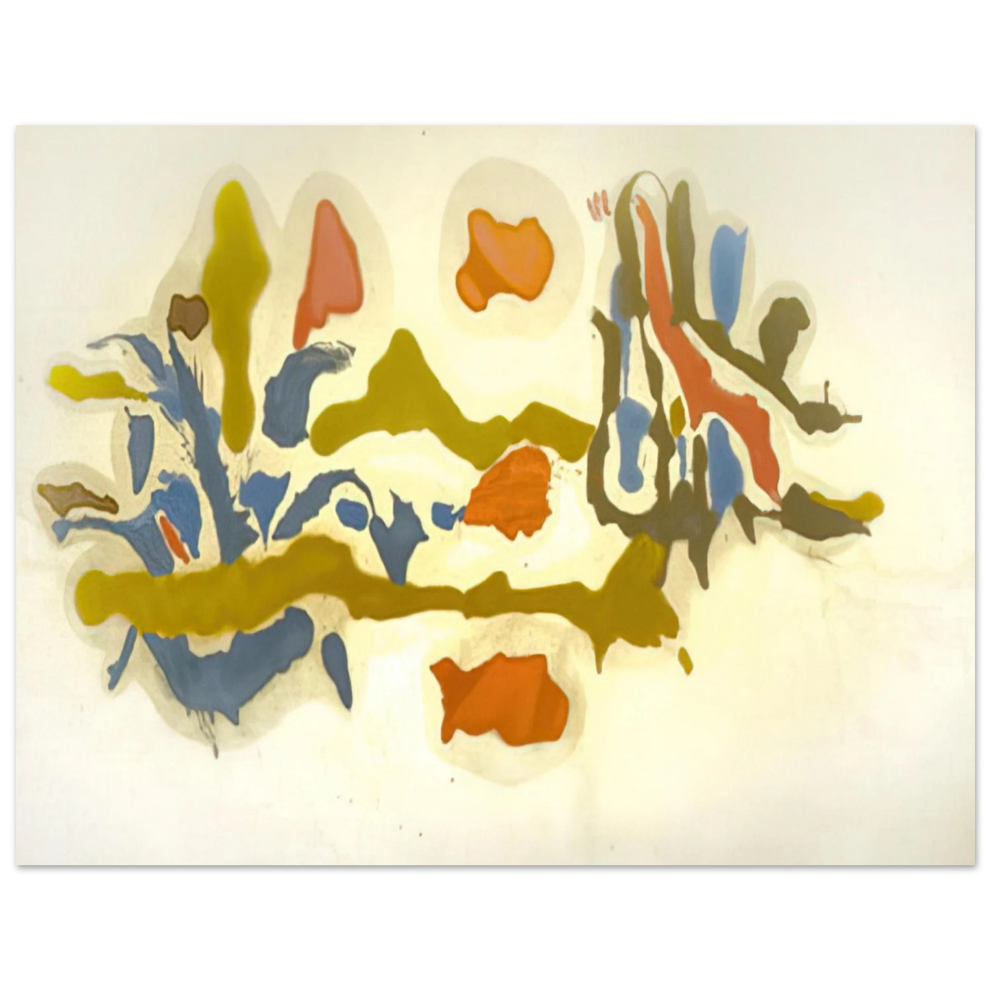 Helen Frankenthaler - Seascape with Dunes - 1962 Wall art - 15x20 cm / 6x8 inches - Premium Wooden Framed Poster With Fine Art Paper-canvas - Black frame
