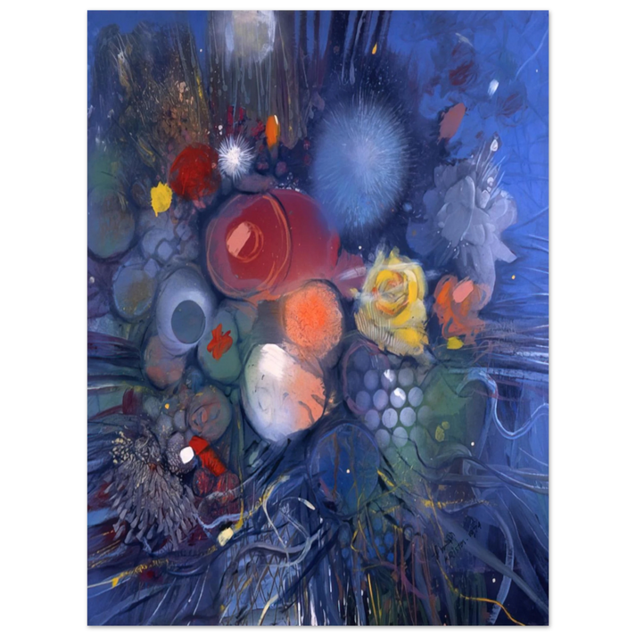 Gebre Kristos Desta - Flowers No. 3 - 1974  75x100 cm / 30x40inches Fine Art Poster