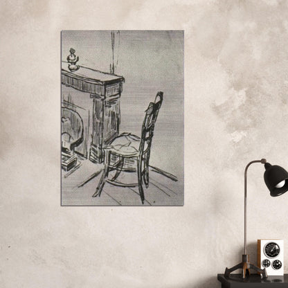Chair near the Stove - Vincent van Gogh Brushed Aluminum Print - 70x100 cm / 28x40 inches | Vincent van Gogh Aluminum Print | Vincent van Gogh Prints