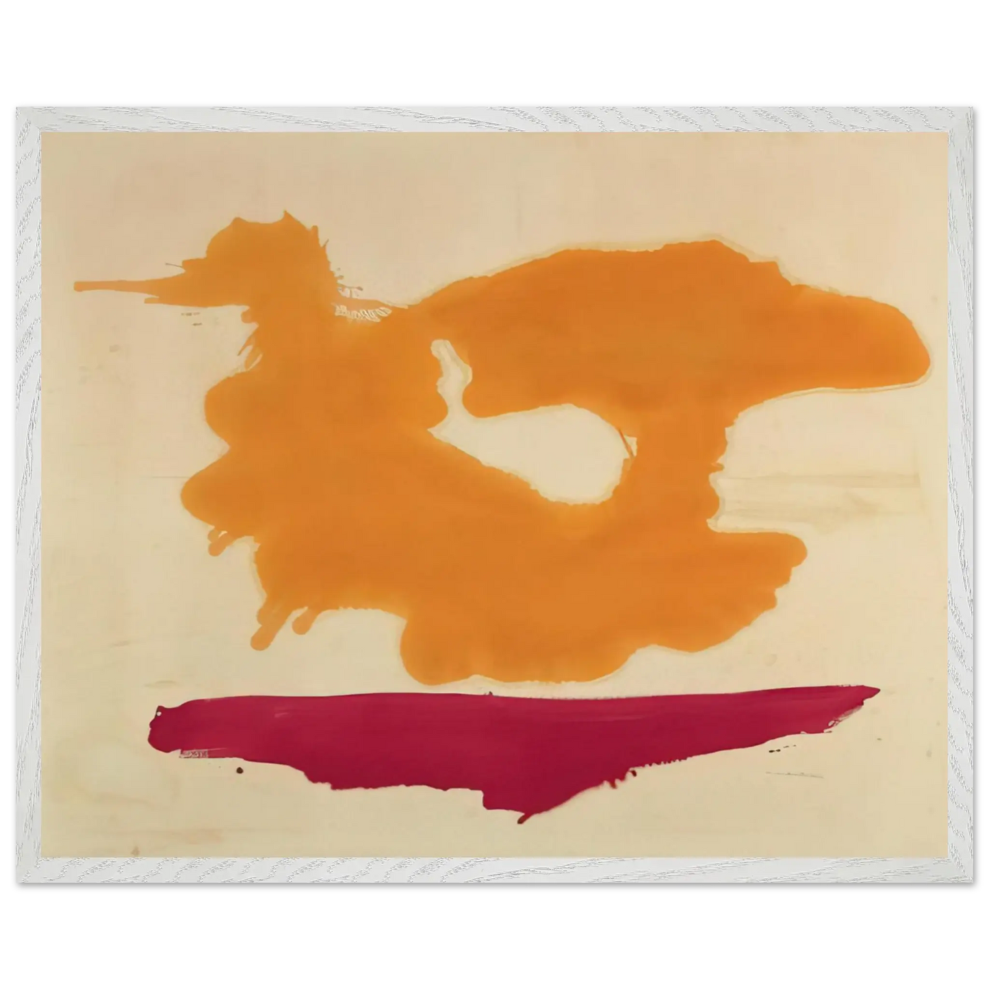 Helen Frankenthaler - Only Orange - 1963 Wall art - 30x45 cm / 12x18 Inches - Premium Wooden Framed Poster With Fine Art Paper - Wood frame