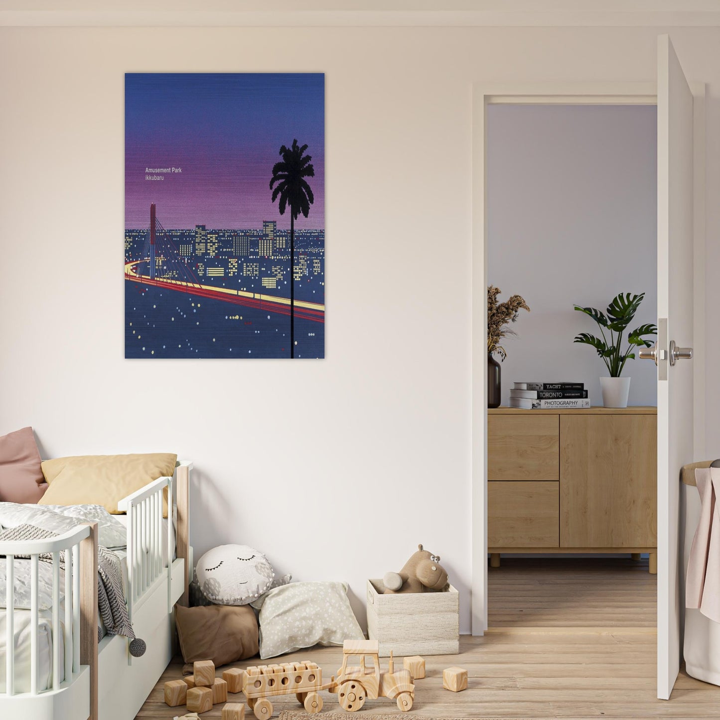 Ikkubaru Amusement City - Hiroshi Nagai Brushed Aluminum Print - 70x100 cm / 28x40 inches | Hiroshi Nagai Aluminum Print | Hiroshi Nagai Prints