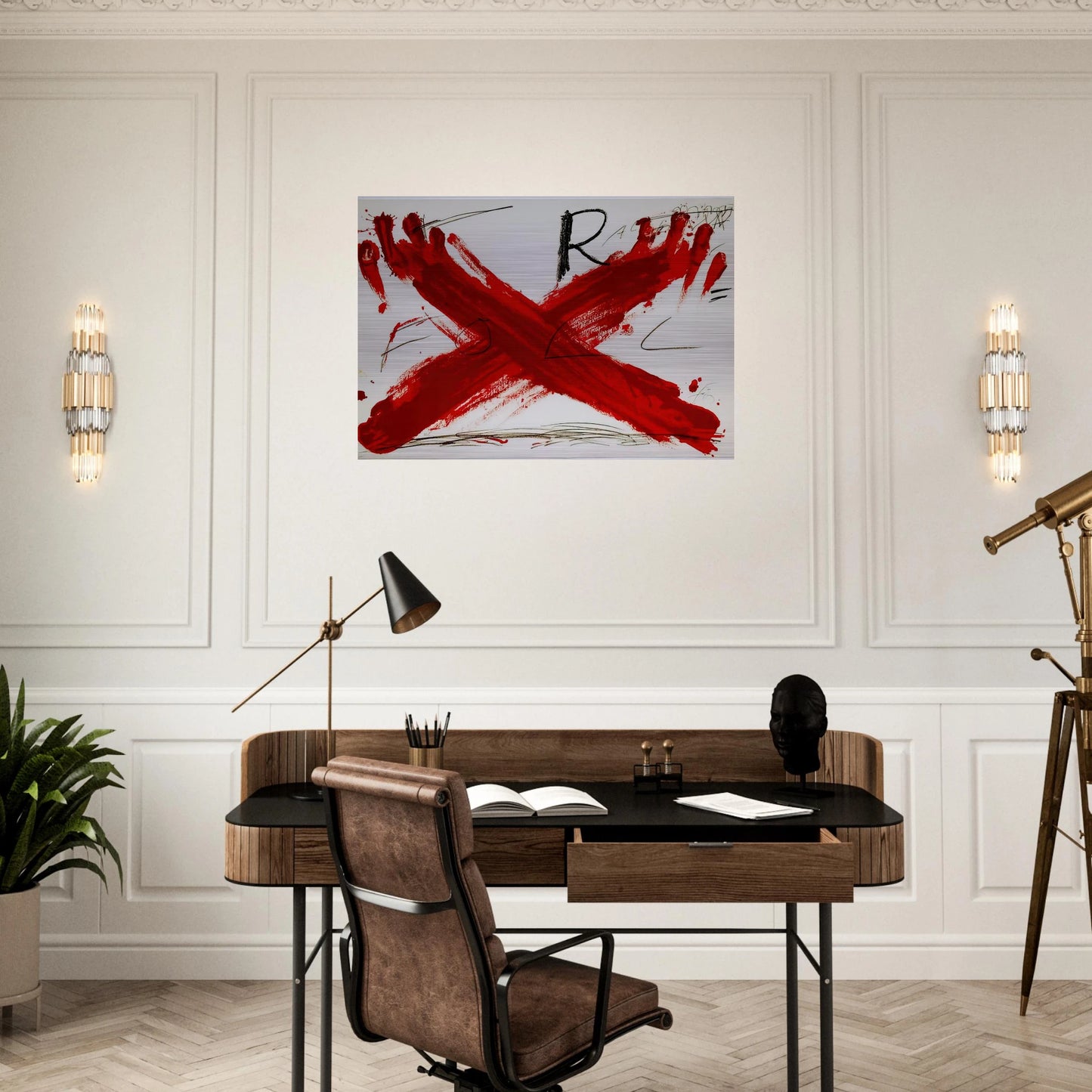 FOLL 1973 - Antoni Tapies Brushed Aluminum Print - 70x100 cm / 28x40 inches | Antoni Tapies Aluminum Print | Antoni Tapies Prints