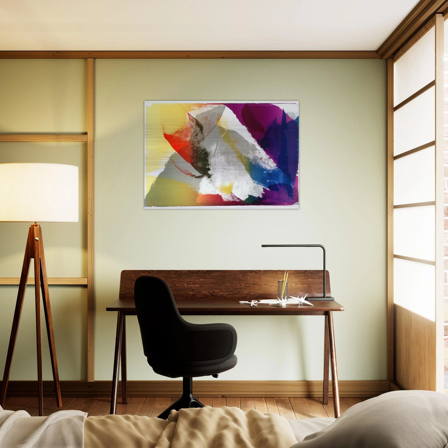 Abstract Composition - Paul Jenkins Brushed Aluminum Print - 70x100 cm / 28x40 inches | Paul Jenkins Aluminum Print | Paul Jenkins Prints