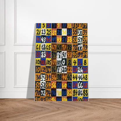 Coordinative Thinking on the Square and Rectangle Per, IV - 1974 - Alfred Jensen Brushed Aluminum Print - 70x100 cm / 28x40 inches | Alfred Jensen Aluminum Print | Alfred Jensen Prints