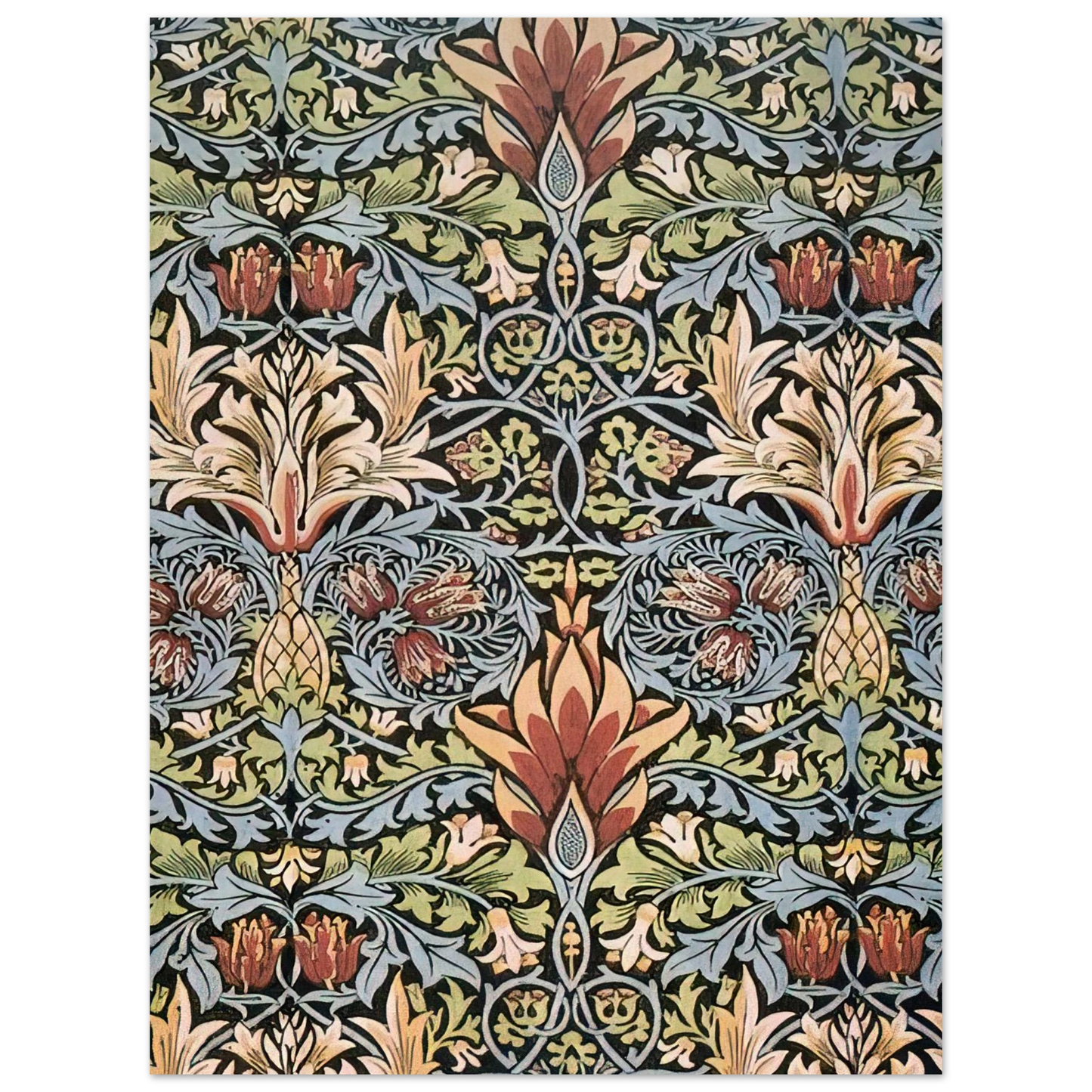 William Morris - SNAKESHEAD PRINTED TEXTILE 1876 Fine Art Poster