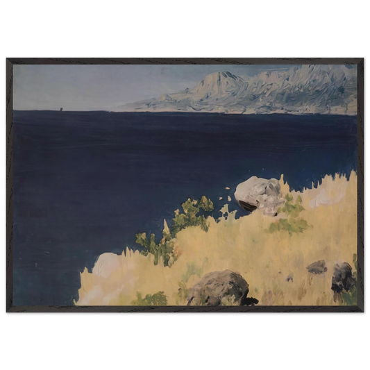 Sea coast Crimea - Arkhyp Kuindzhi 70x100 cm / 28x40 inches Framed Art Print – Black Wooden Frame