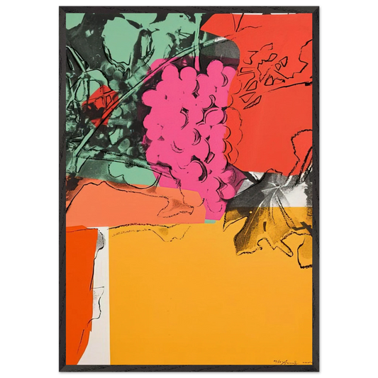 Grapes 1 - Andy Warhol 70x100 cm / 28x40 inches Framed Art Print – Black Wooden Frame