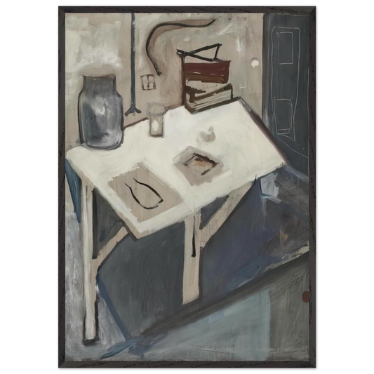 Still Life Blue - 1932 - Maria Helena Vieira da Silva 70x100 cm / 28x40 inches Framed Art Print – Black Wooden Frame