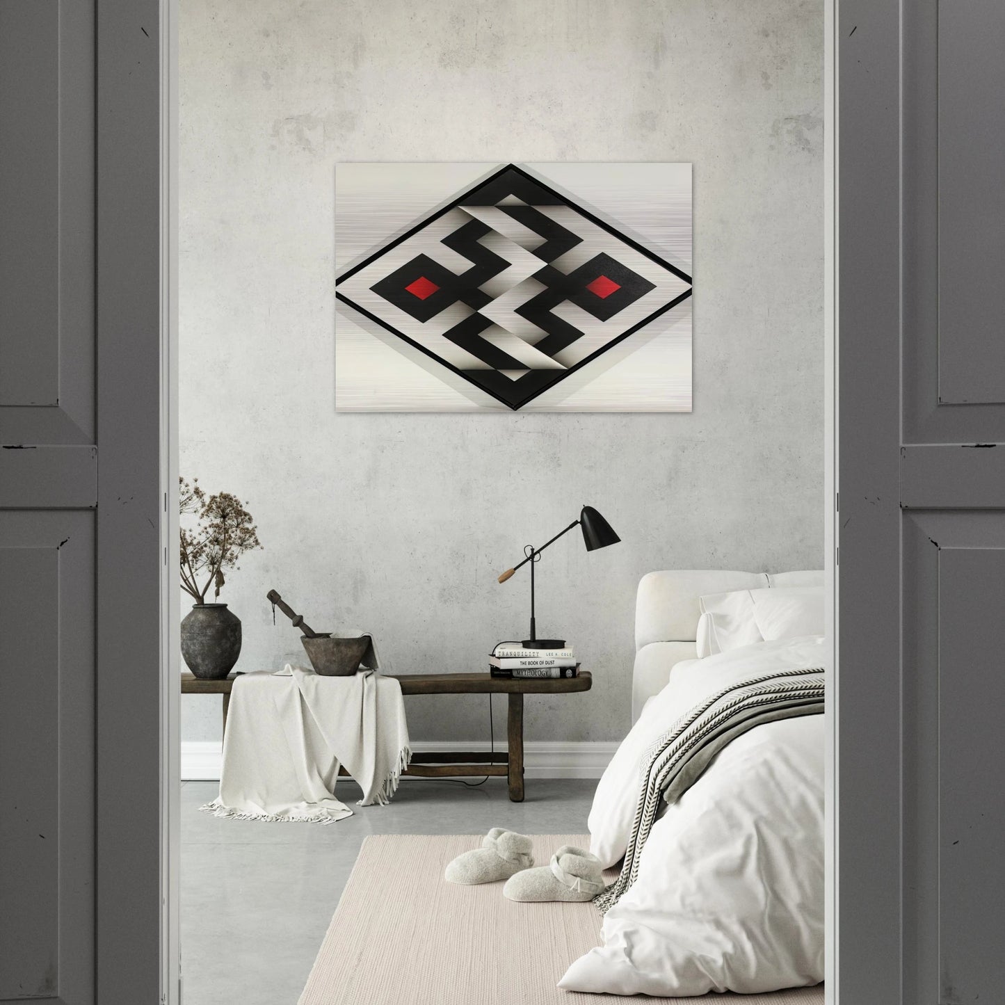 Ibawabi - 1975 - Omar Rayo Brushed Aluminum Print - 70x100 cm / 28x40 inches | Omar Rayo Aluminum Print | Omar Rayo Prints