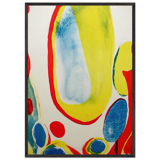 Red Yellow and Blue - Alice Baber 70x100 cm / 28x40 inches Framed Art Print – Black Wooden Frame
