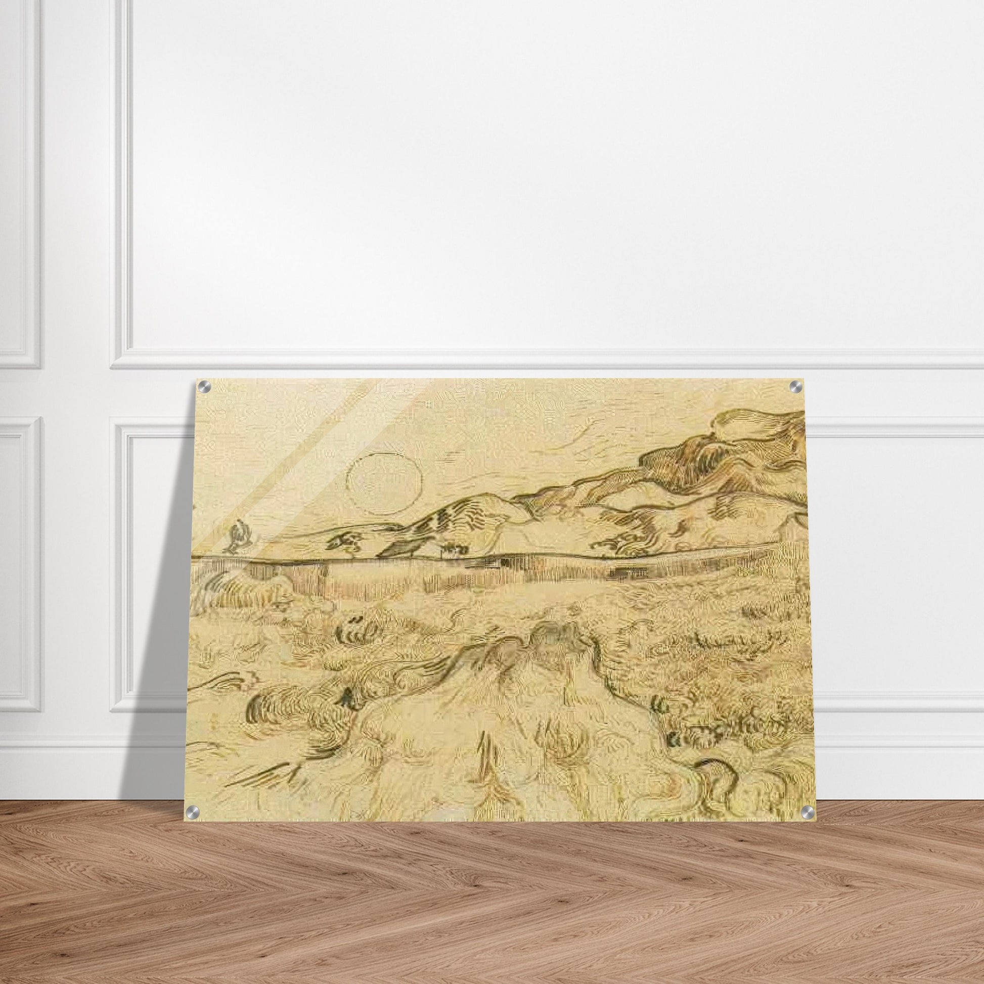 Enclosed Wheat Field with Reaper - Vincent van Gogh Acrylic Print - 70x100 cm / 28x40″ inches