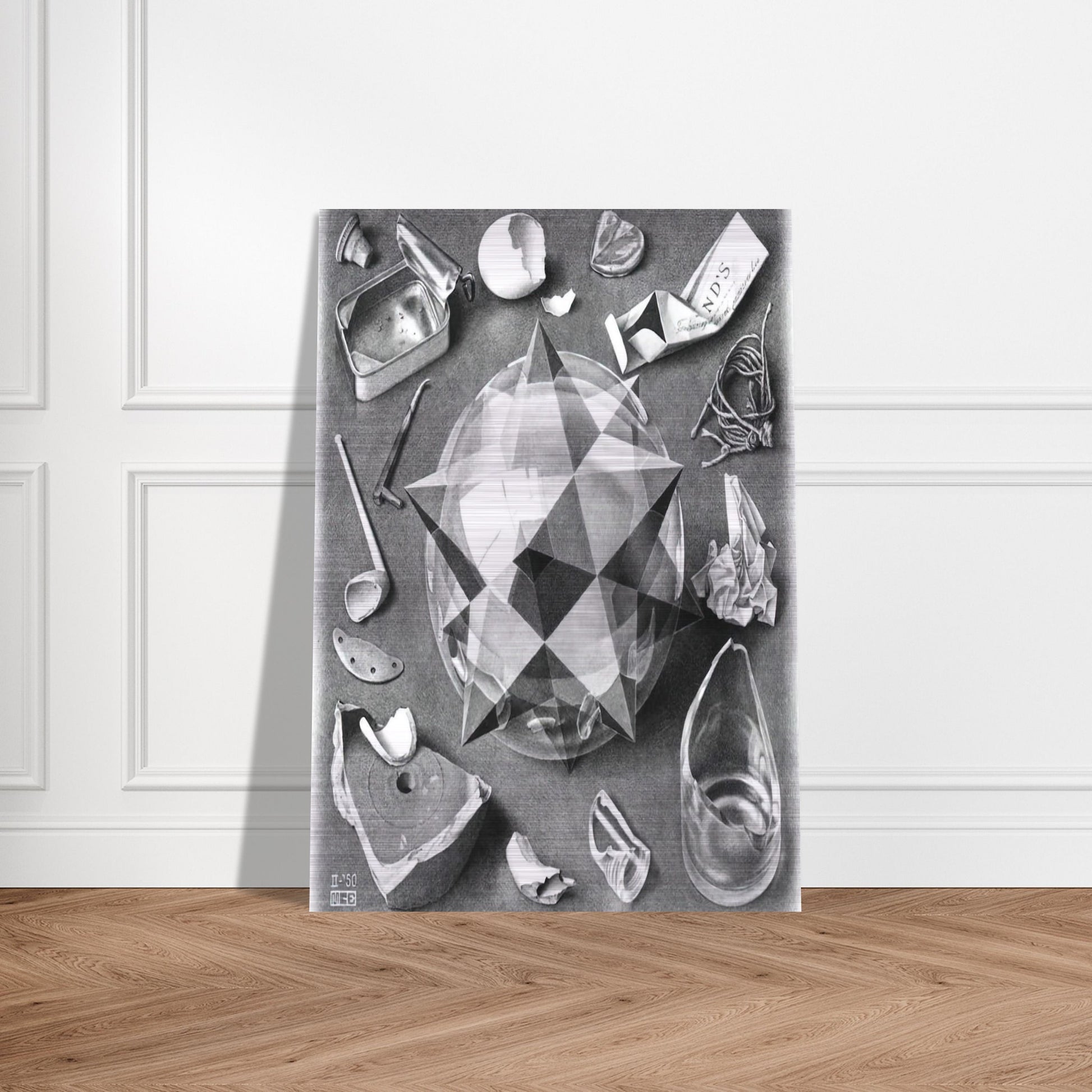 CONTRAST ORDER AND CHAOS - MC Escher Brushed Aluminum Print - 70x100 cm / 28x40 inches | MC Escher Aluminum Print | MC Escher Prints