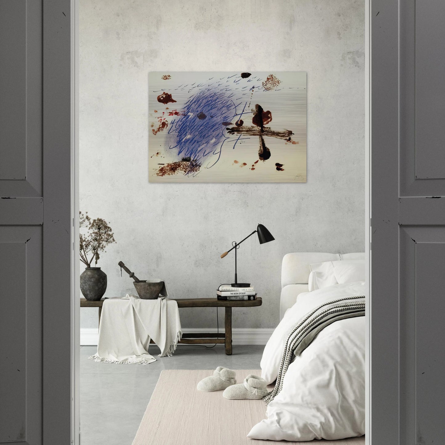 BAN DE LOO COLOGNE 1972 - Antoni Tapies Brushed Aluminum Print - 70x100 cm / 28x40 inches | Antoni Tapies Aluminum Print | Antoni Tapies Prints