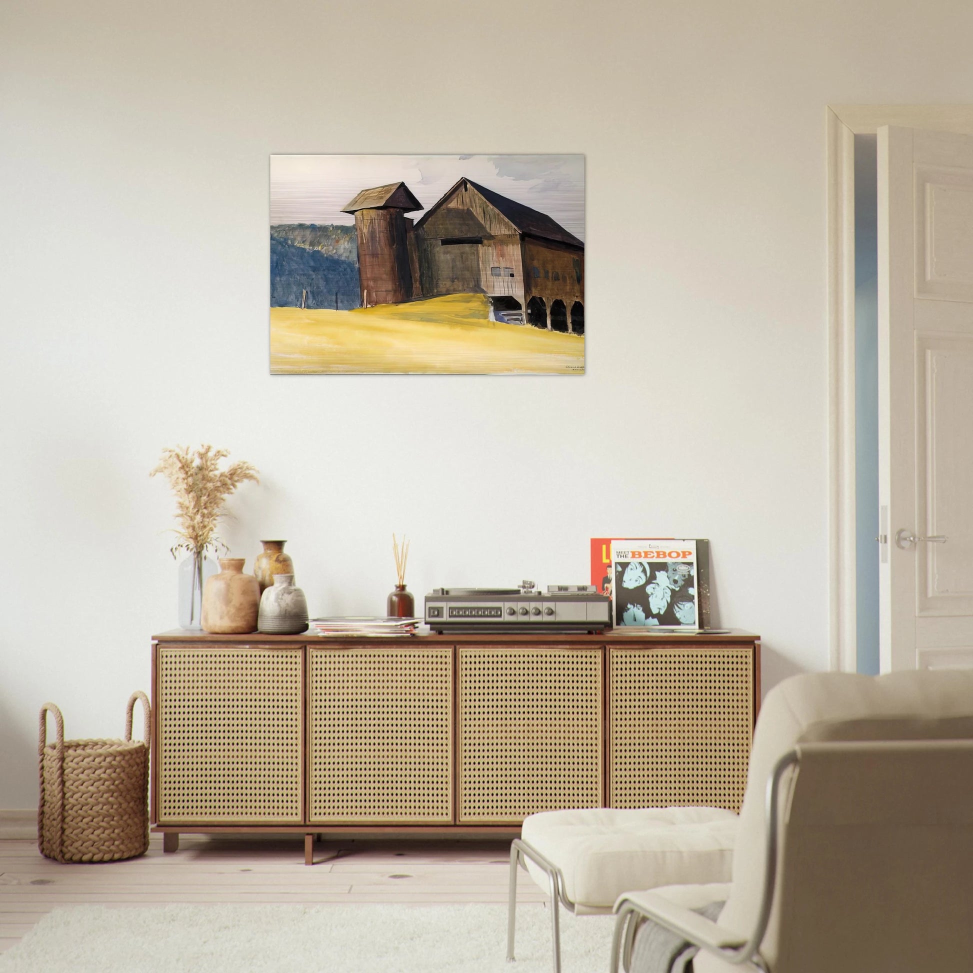 Barn and Silo, Vermont - Edward Hopper Brushed Aluminum Print - 70x100 cm / 28x40 inches | Edward Hopper Aluminum Print | Edward Hopper Prints