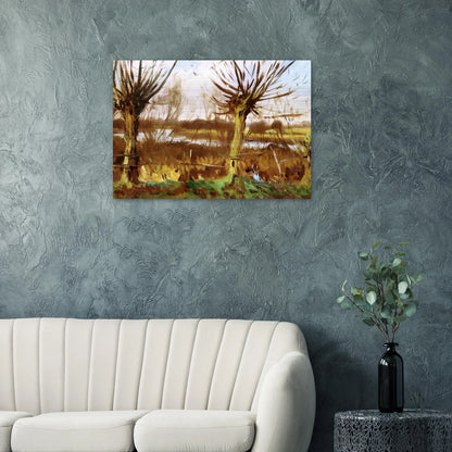 Landscape with trees, Calcot-on-the-Thames - John Singer Sargent Brushed Aluminum Print - 70x100 cm / 28x40 inches | John Singer Sargent Aluminum Print | John Singer Sargent Prints