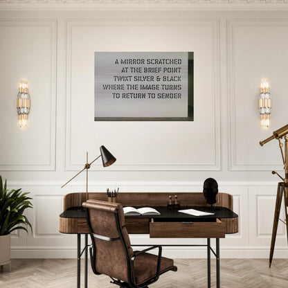 A Mirror Scratched... - 2004 - Lawrence Weiner Brushed Aluminum Print - 70x100 cm / 28x40 inches | Lawrence Weiner Aluminum Print | Lawrence Weiner Prints