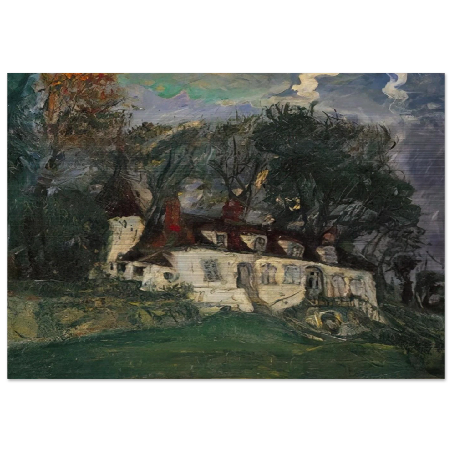 HOUSE AT OISEME 1934 - Chaim Soutine Brushed Aluminum Print - 70x100 cm / 28x40 inches | Chaim Soutine Aluminum Print | Chaim Soutine Prints