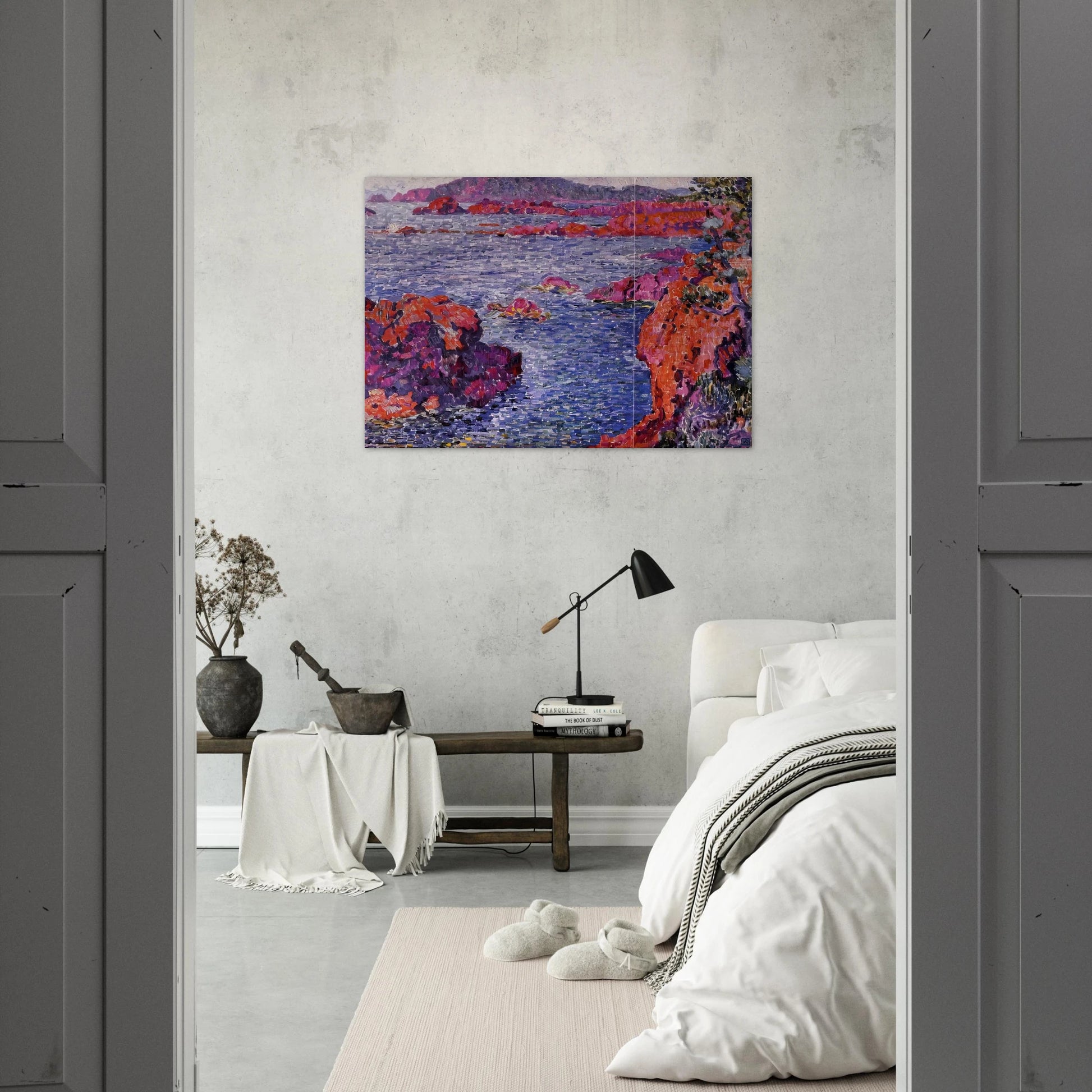 ROCKS AT ANTHEOR 1906 - Theo van Rysselberghe Brushed Aluminum Print - 70x100 cm / 28x40 inches | Theo van Rysselberghe Aluminum Print | Theo van Rysselberghe Prints