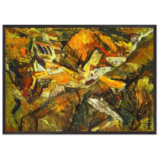 CERET LANDSCAPE - Chaim Soutine 70x100 cm / 28x40 inches Framed Art Print – Black Wooden Frame