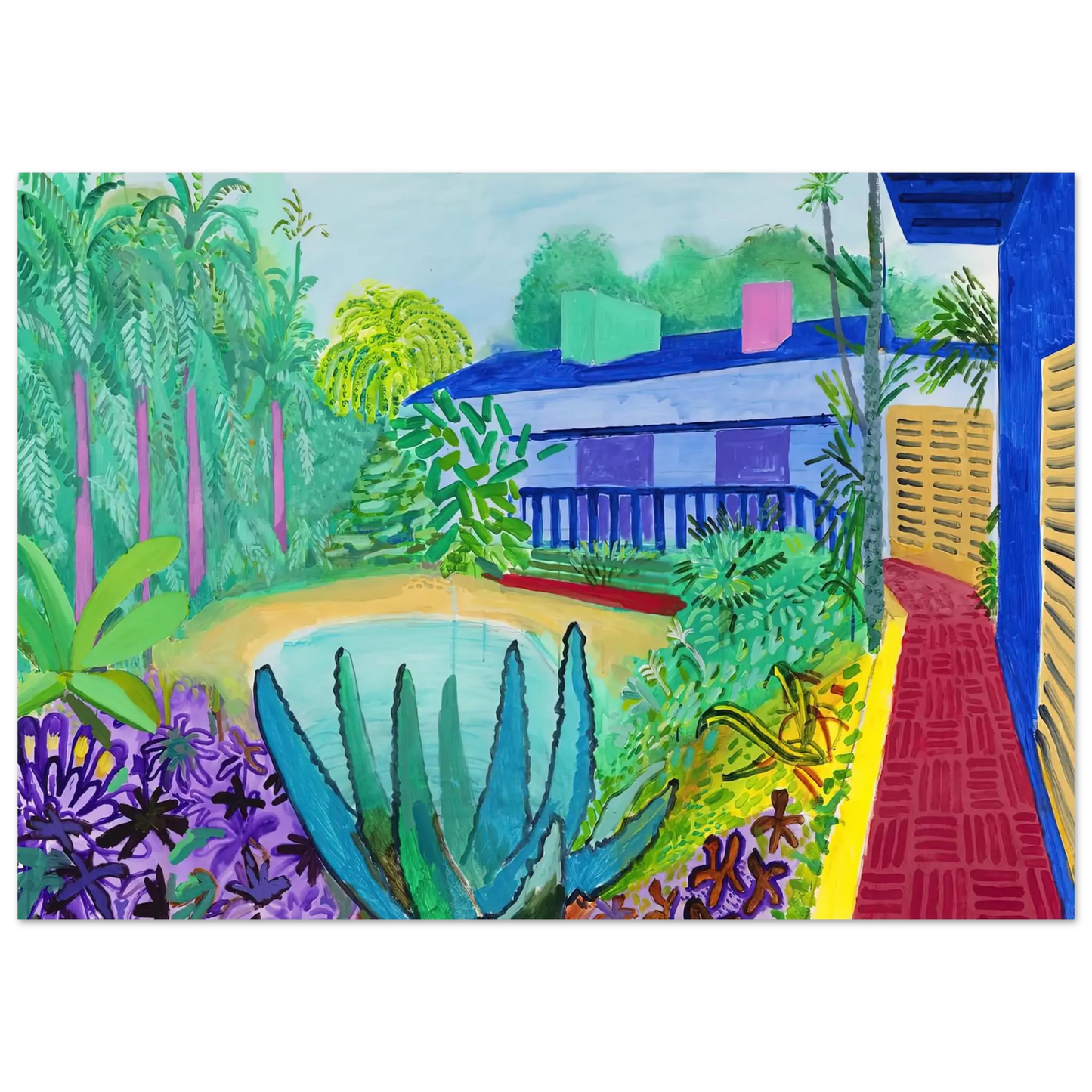 David Hockney - David Hockney Wall art - 20x25 cm / 8x10 Inches - Premium Wooden Framed Poster With Fine Art Paper - Black frame