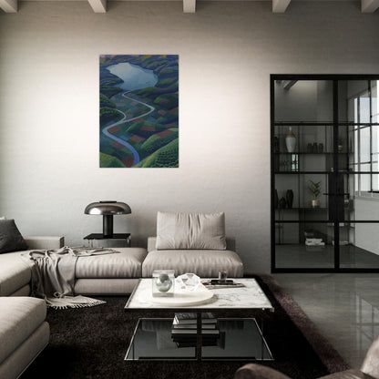 Paesaggio Aereo - 1936 - Gerardo Dottori Brushed Aluminum Print - 70x100 cm / 28x40 inches | Gerardo Dottori Aluminum Print | Gerardo Dottori Prints