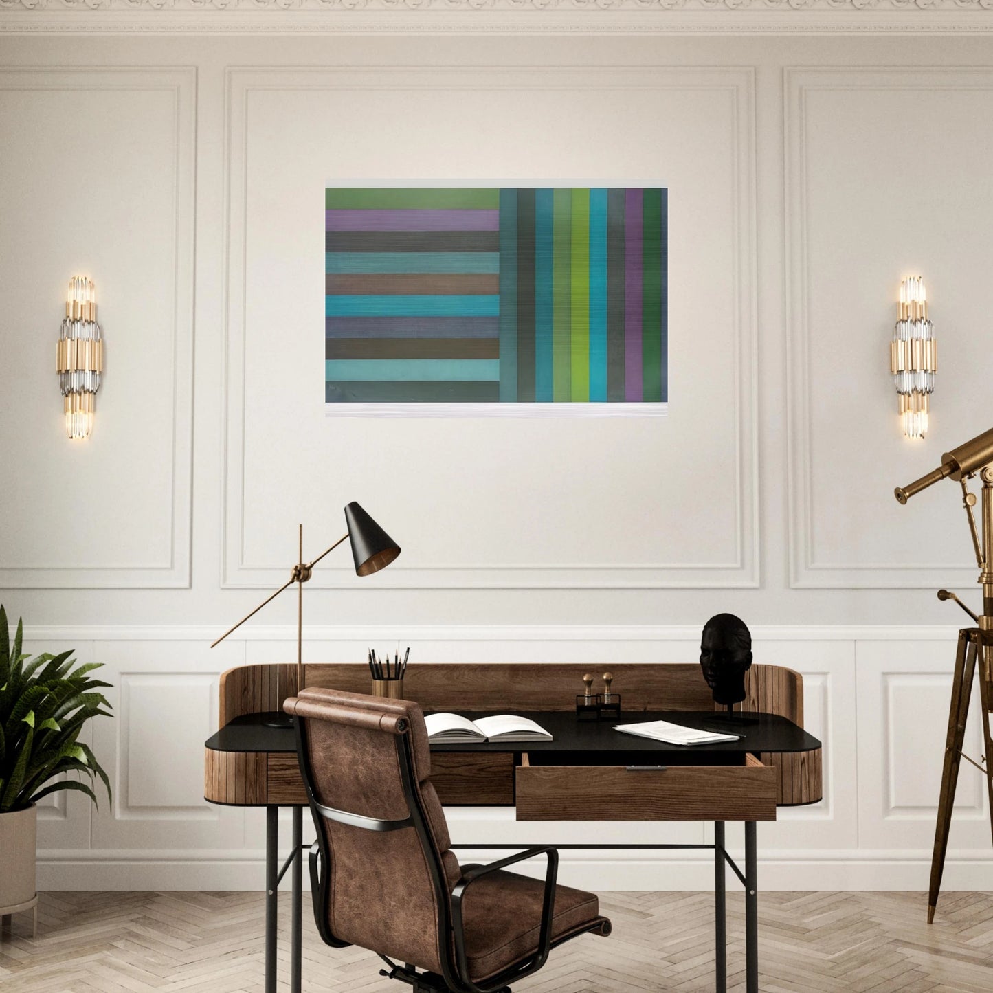 Horizontal Colour Bands and Vertical Colour Bands I - Sol LeWitt Brushed Aluminum Print - 70x100 cm / 28x40 inches | Sol LeWitt Aluminum Print | Sol LeWitt Prints