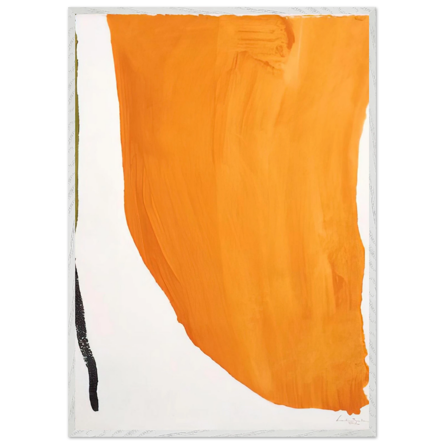 Helen Frankenthaler - Orange Downpour - 1970 Wall art - 60x80 cm / 24x32 inches - Premium Wooden Framed Poster With Fine Art Paper-canvas - White frame