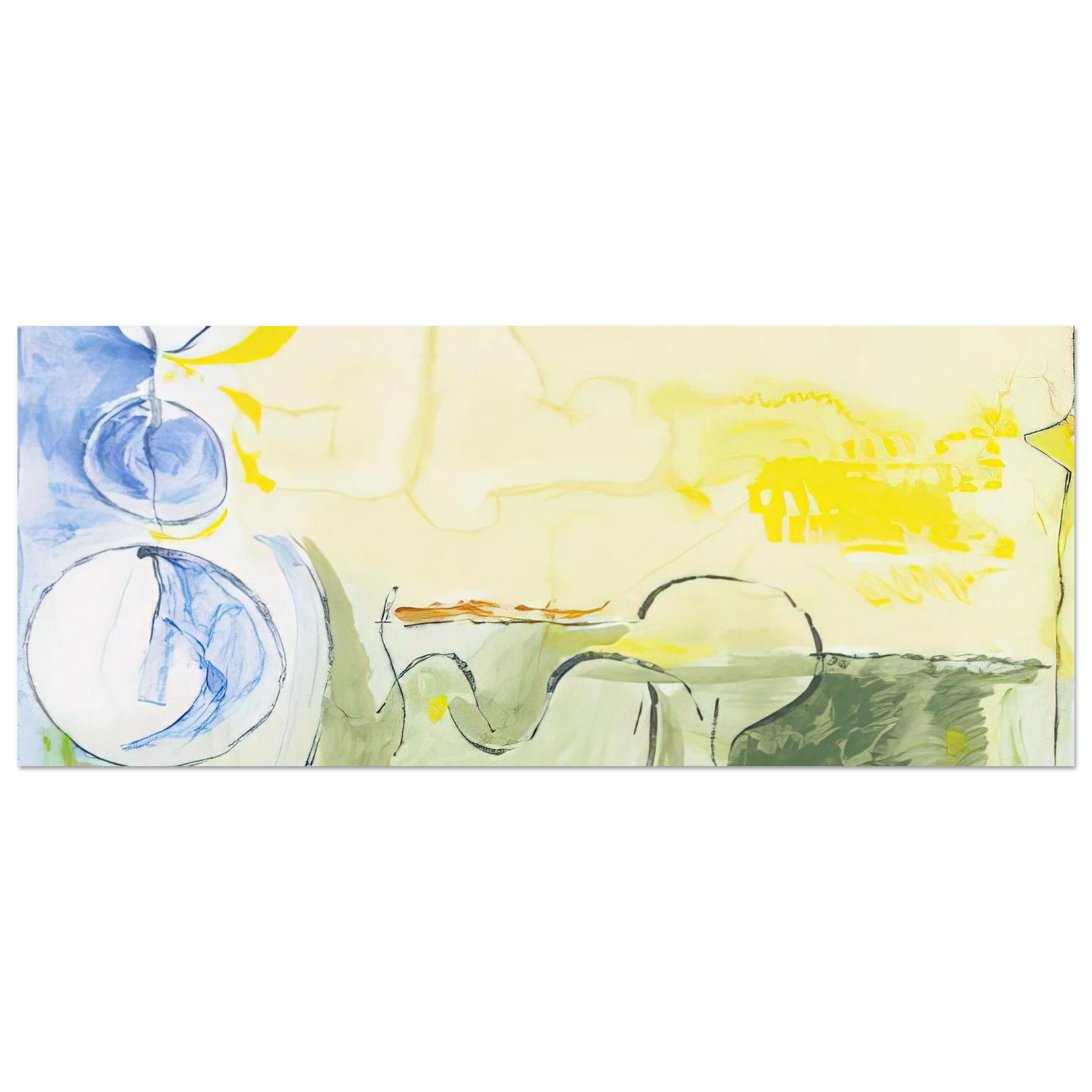 Helen Frankenthaler - Flotilla - 2006 Wall art - 20x25 cm / 8x10 inches - Premium Wooden Framed Poster With Fine Art Paper-canvas - Black frame